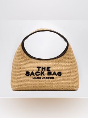 Marc Jacobs Straw Sack Tote in Natural with Black Trim